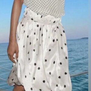 Zara bubble hem polka dot skirt
